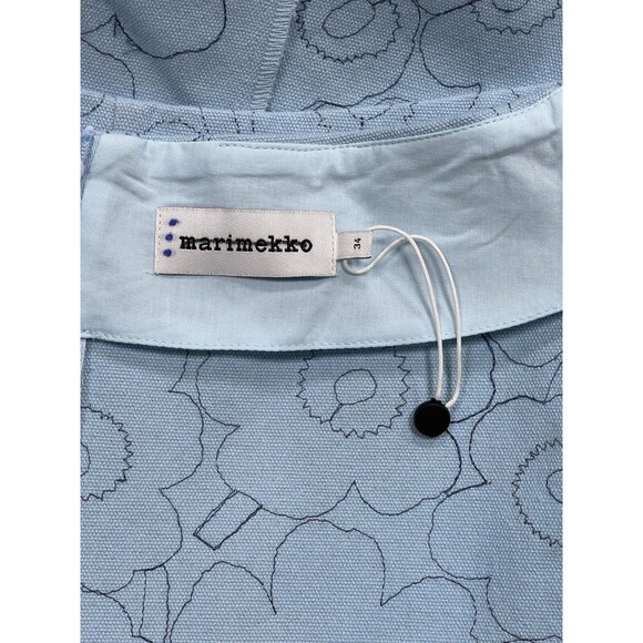 Anthropologie Marimekko Midi Skirt Blue Piirto Unikko Preppy Retro Size 34 New - Picture 13 of 13